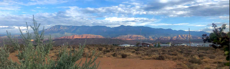 Utah red rock desert and silo 