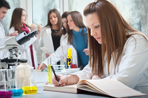 STudents in a lab