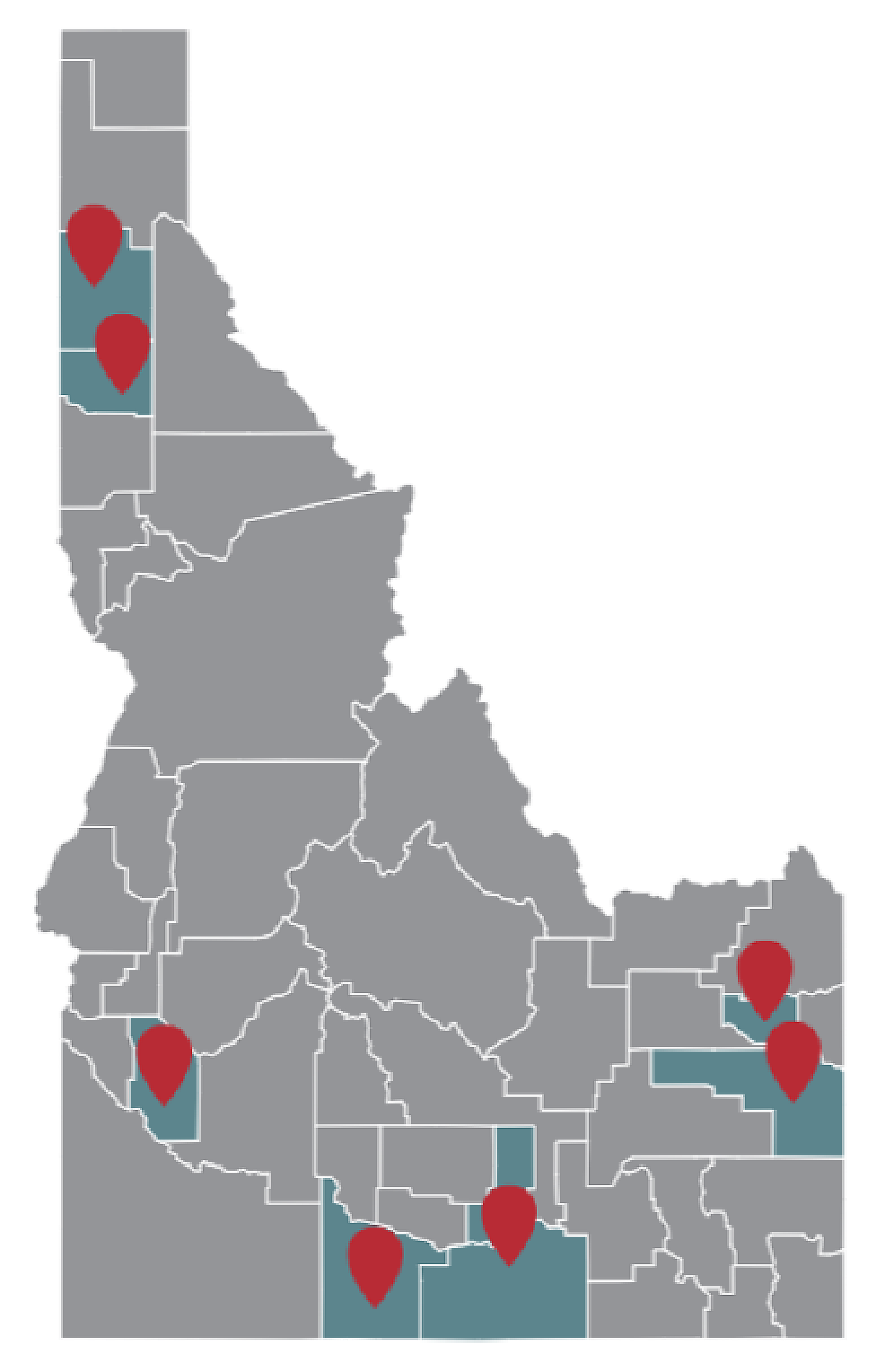 Idaho Rural Clinical Site Map