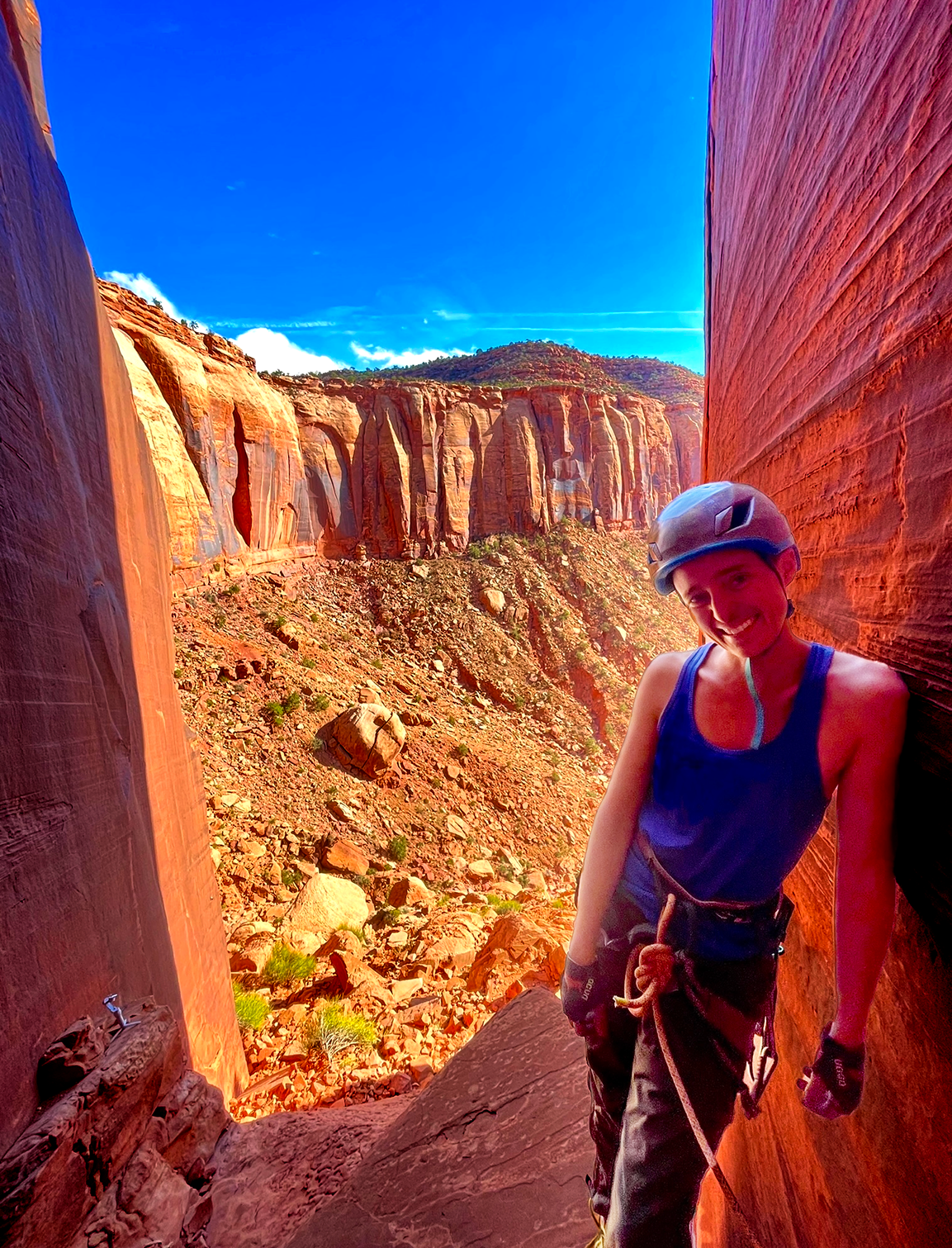 Liem Snyder Climbing on Red Rock Cliffs