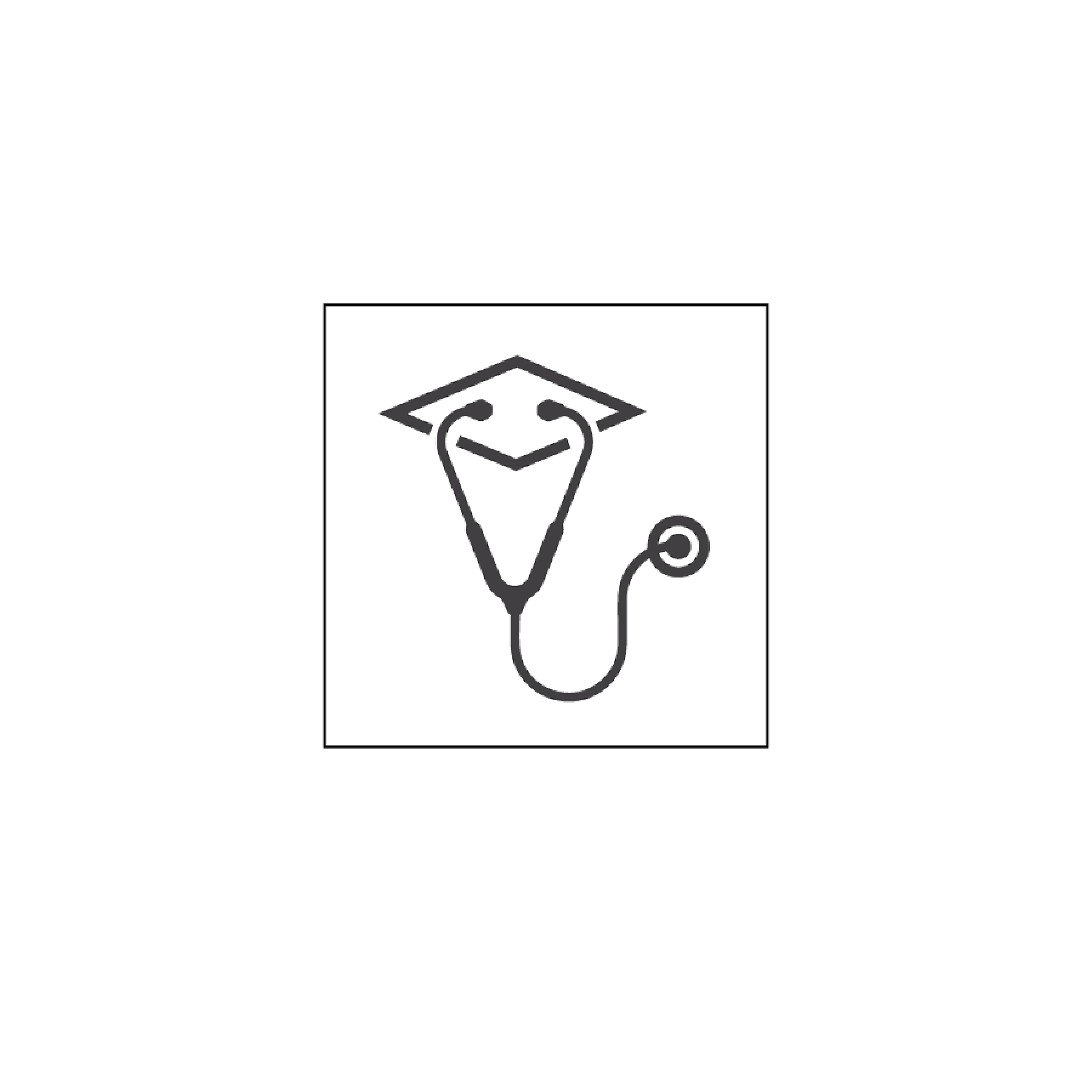 Icon with cap and stethescope