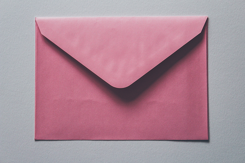 Envelope representing an email newsletter sign up