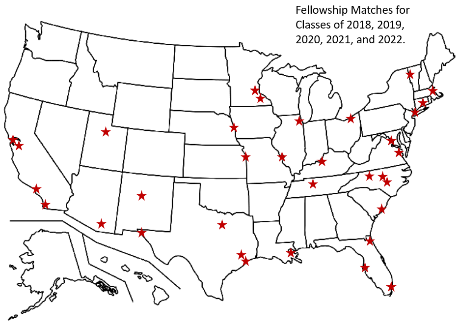 map of residency matches