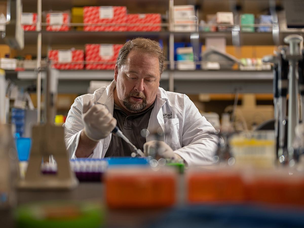 Researcher Nathan A. Seager works in the SCTM lab.