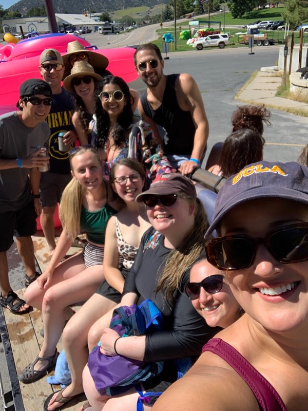 Resident group selfie (all in swimwear)