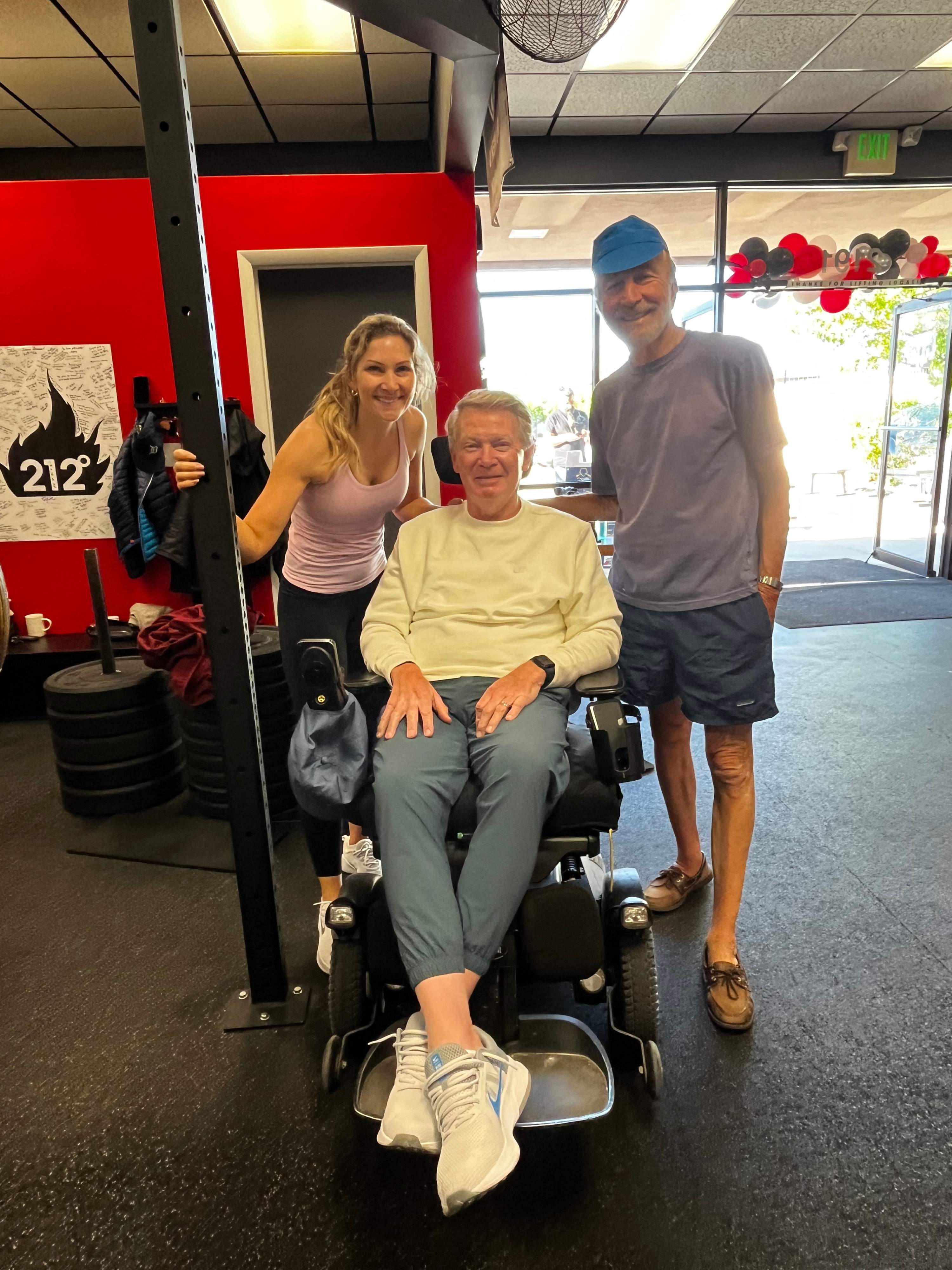 Cassie Kuhn, APRN (UHealth Nurse Practitioner), Alan Alderman (ALS champion and Row4ALS Chief Inspiration Officer), and Mark Bromberg, MD, PhD (UHealth neurologist)