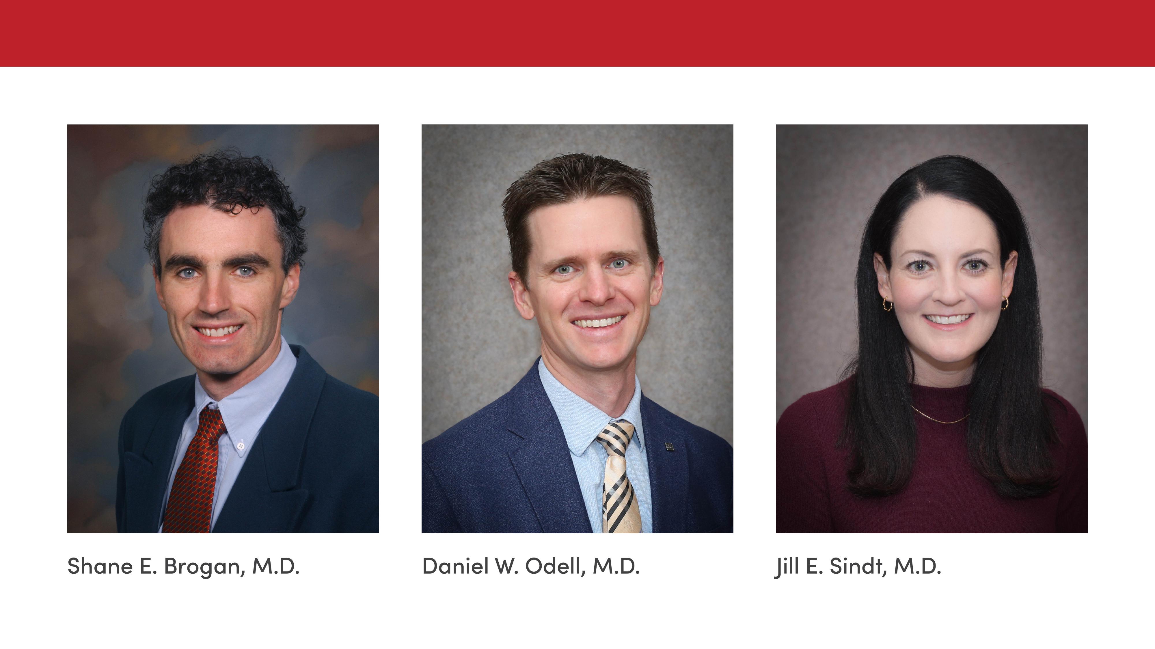 Three anesthesiology department members headshots. 