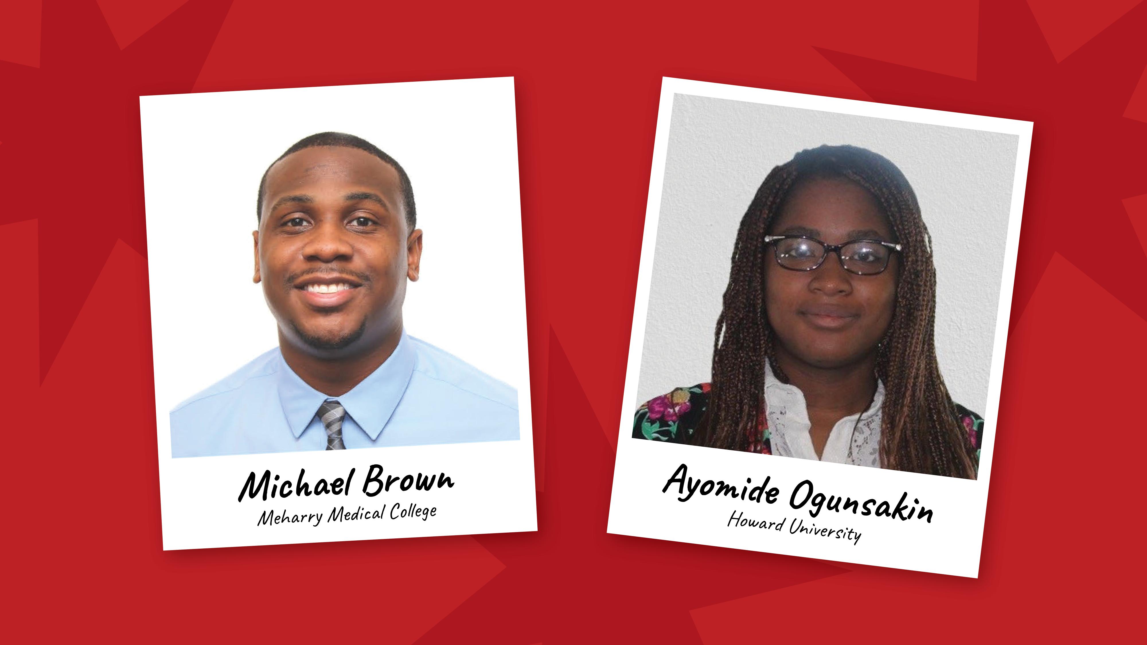 Two polaroid photos of Michael Brown and Ayomide Ogunsakin with text that reads, "Welcome USTARS!"