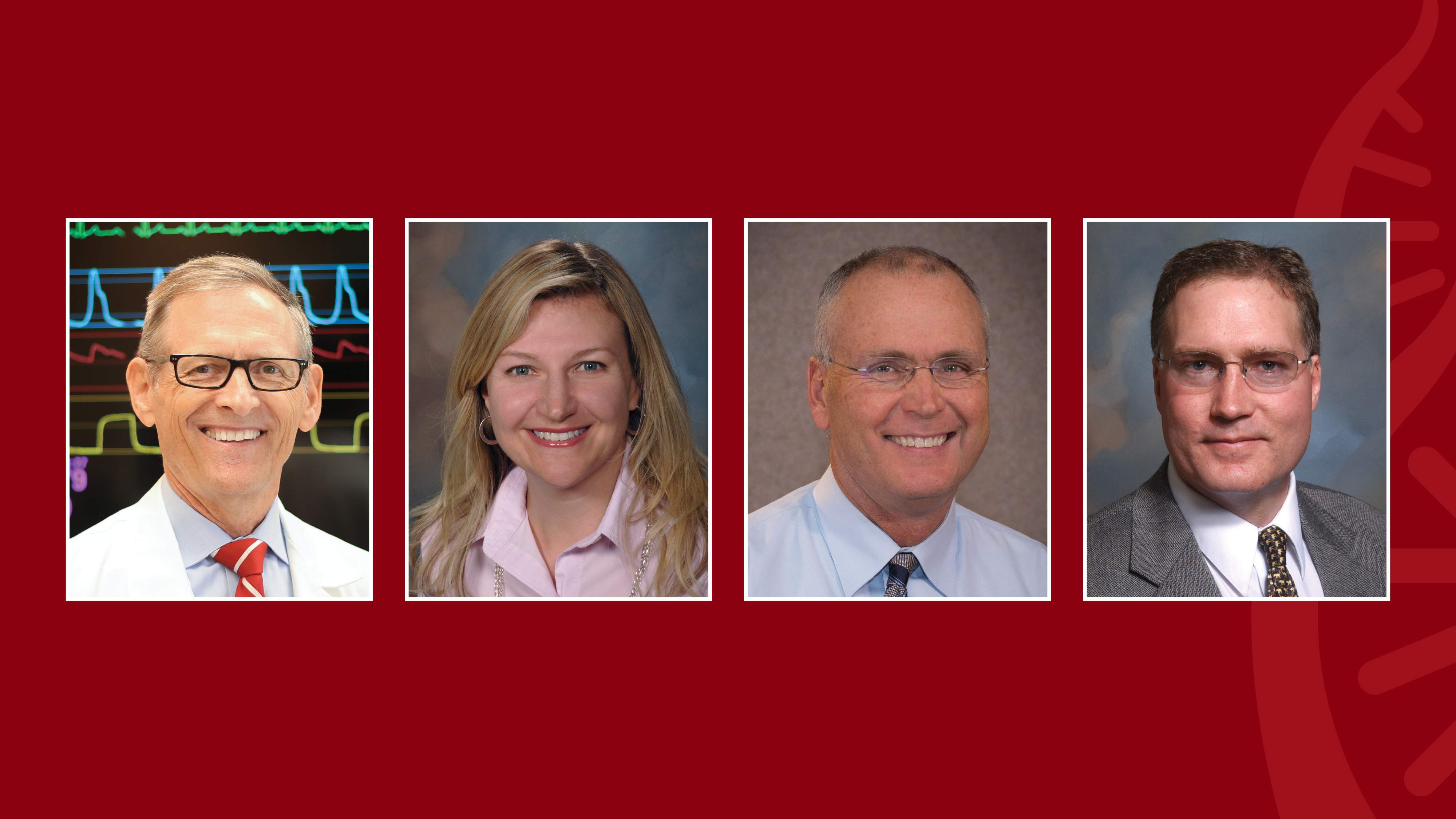 A graphic with images of (from left to right) Drs. Egan, Brewer, Johnson, and Orr