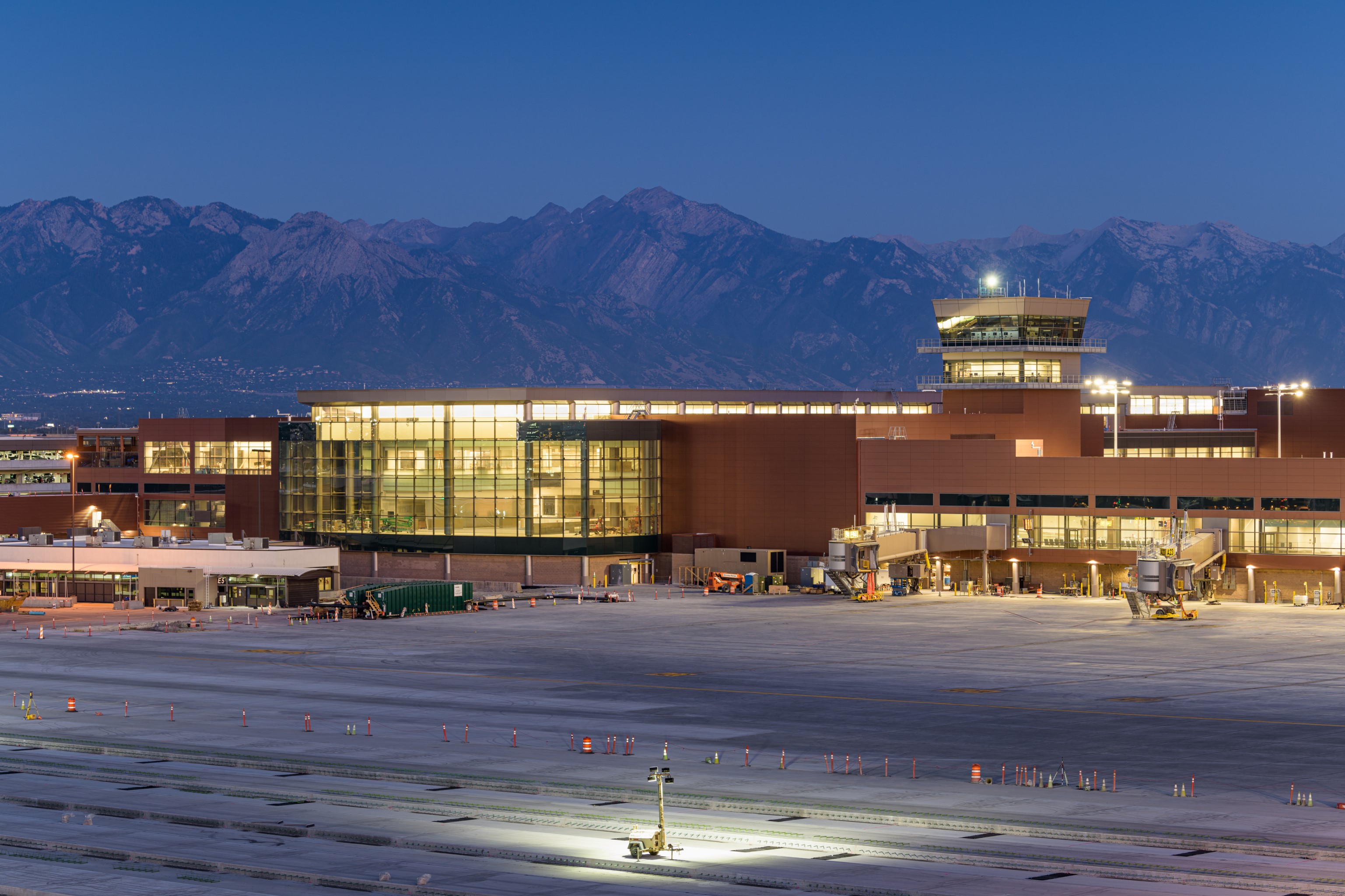 Salt Lake City Airport at night. 
