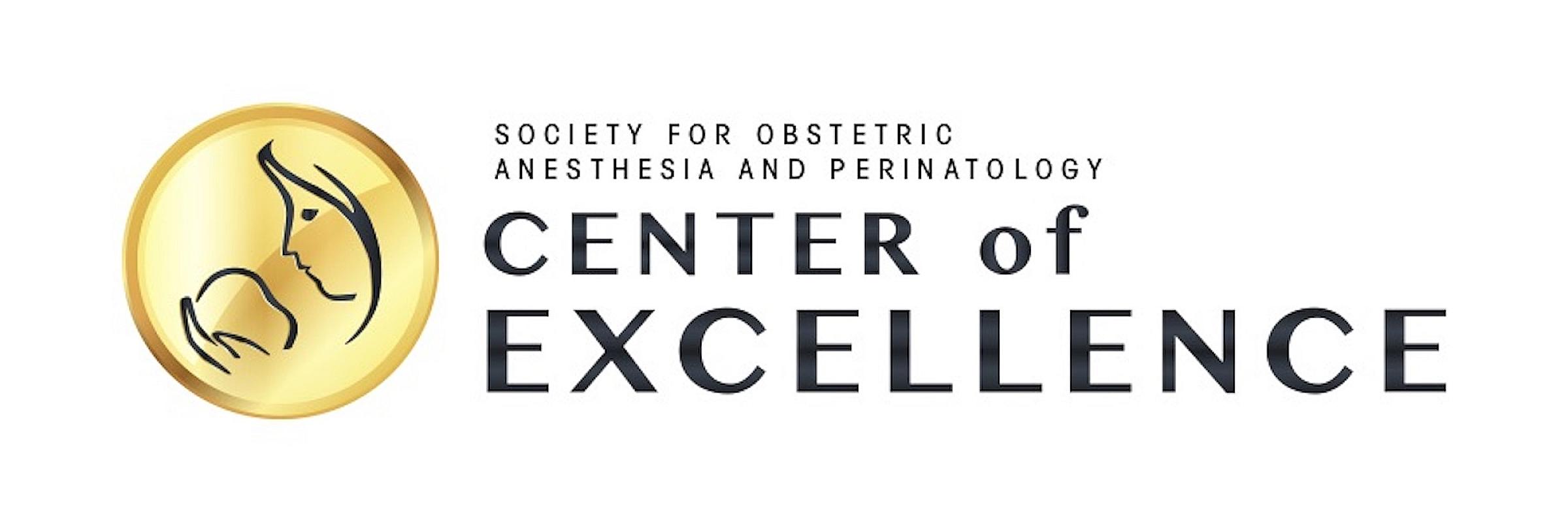 Center of Excellence by the Society for Obstetric Anesthesia and Perinatology logo.
