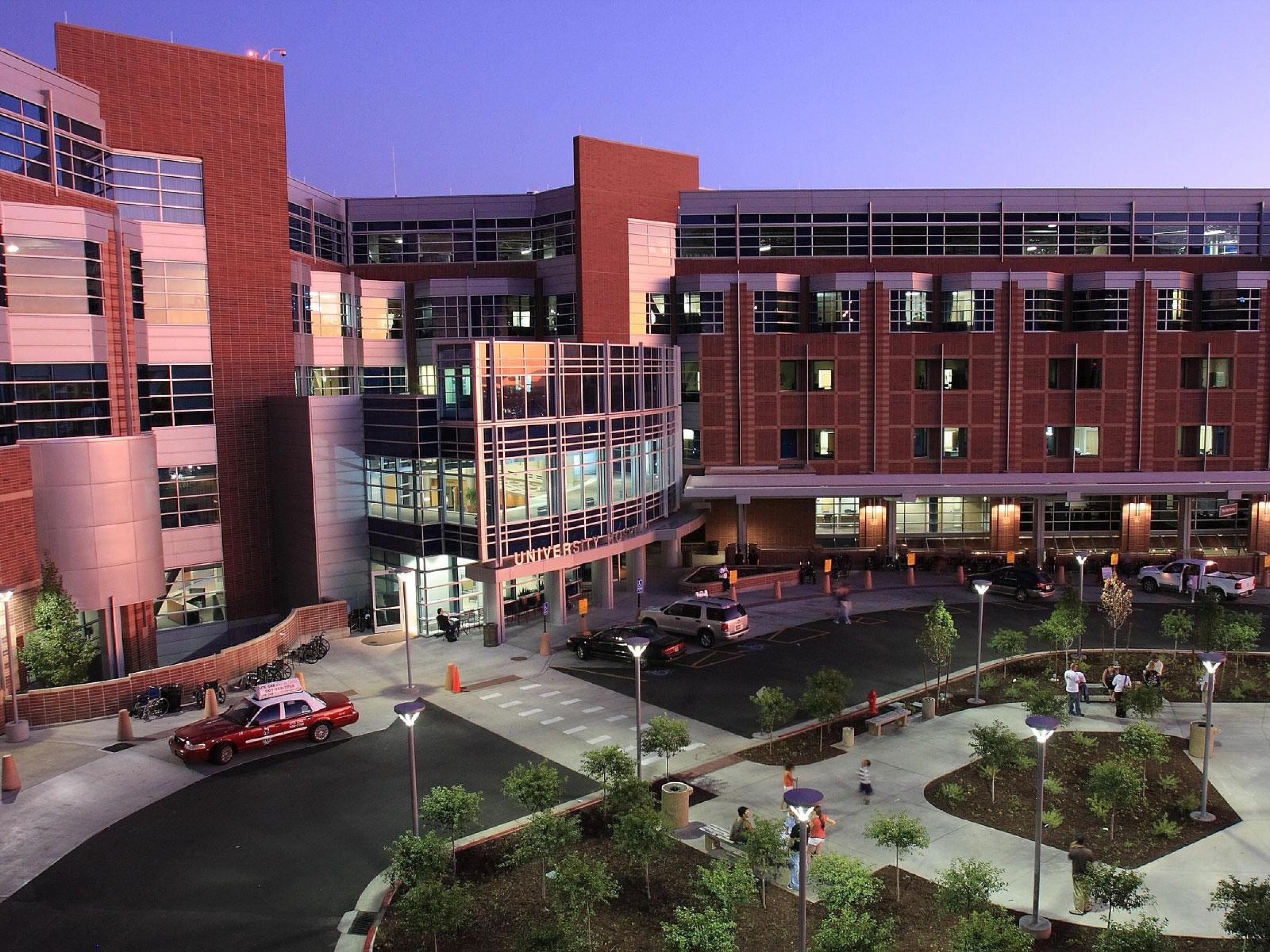 The main entrance to the University of Utah Hospital