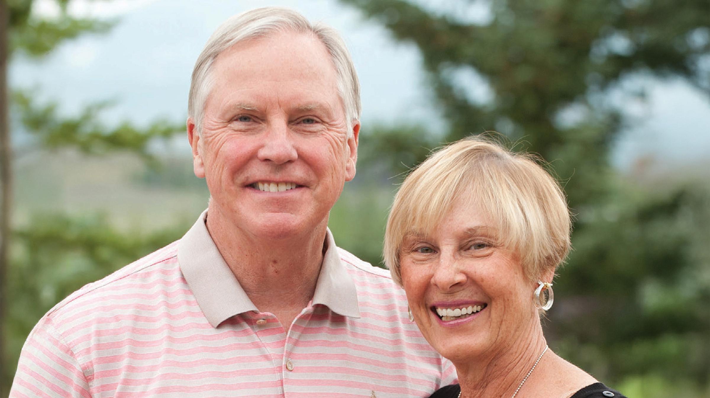 Dr. Michael Cahalan and Marianne Cahalan standing outside for a photo.
