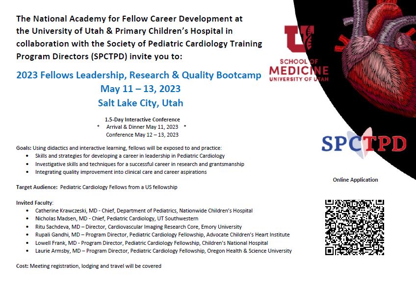 Information to register to the 2023 Fellows Leadership, Research & Quality Bootcamp taking place May 11-13, 2023 in Salt Lake City, UT