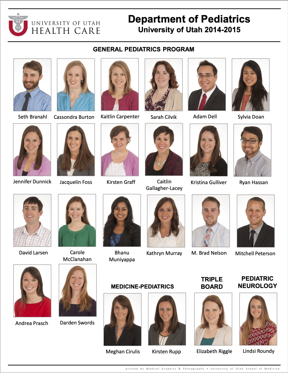 Pediatric Residency Class Composite 2014-2015