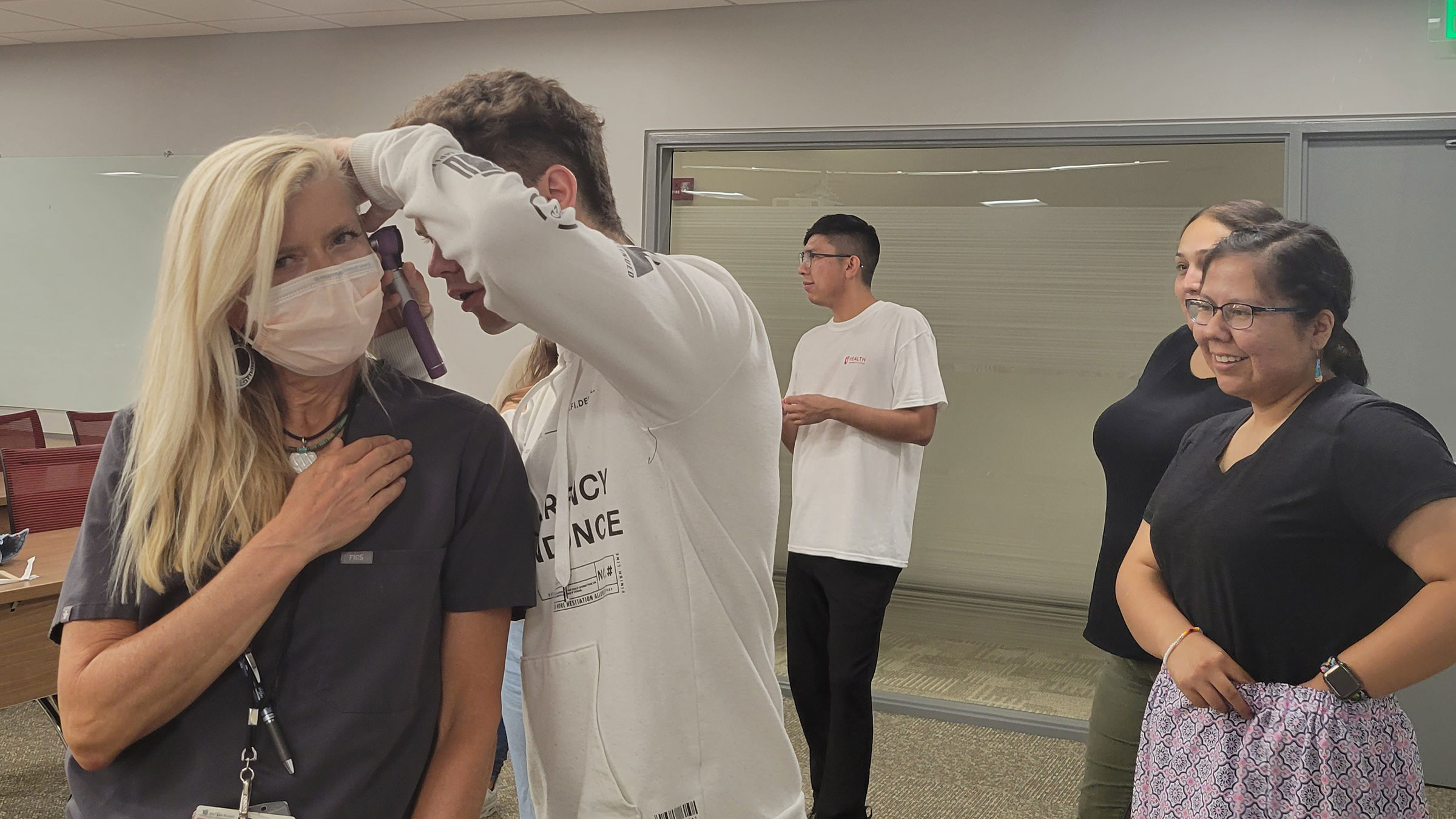 Maija gets a checkup from NARI participant