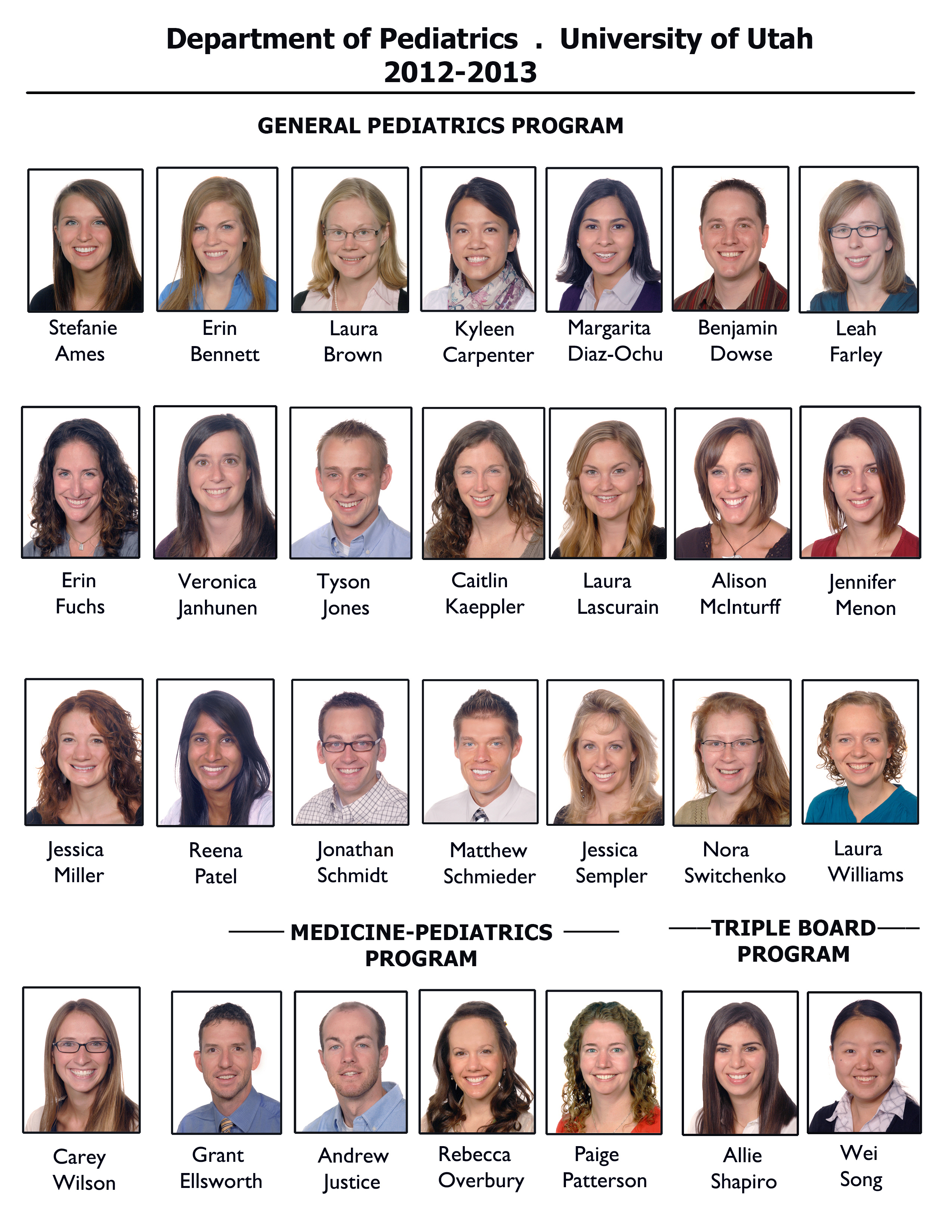 Pediatric Residency Class Composite 2012-2013