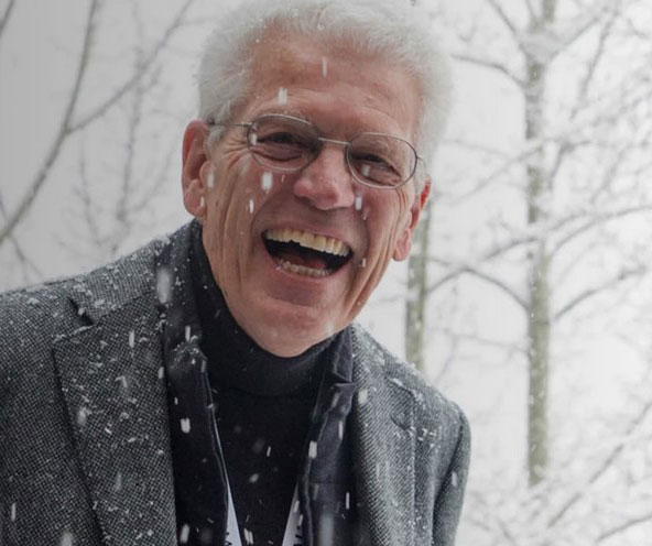 Dr. Edward B. Clark, M.D. in snow