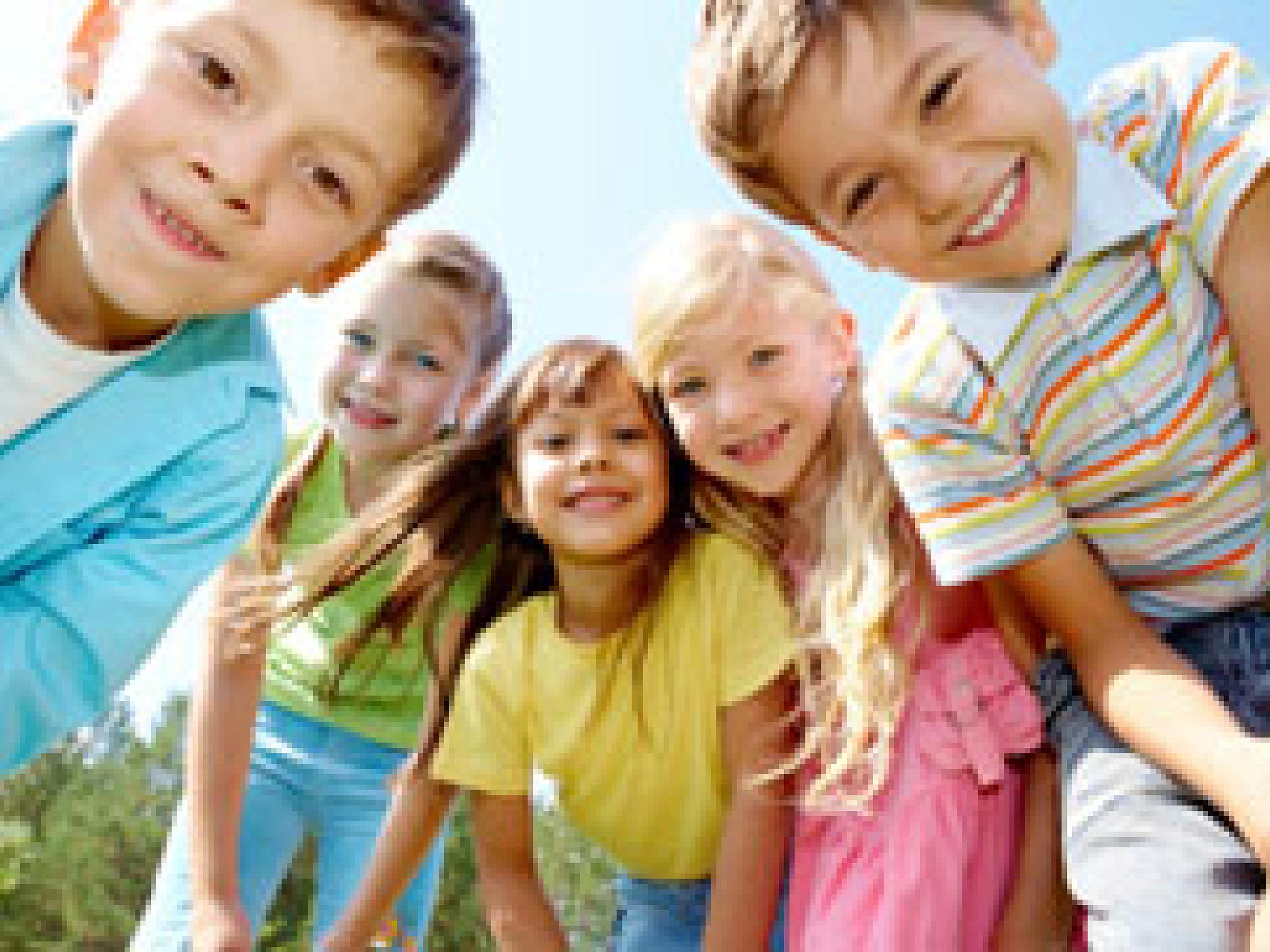 children smiling at camera