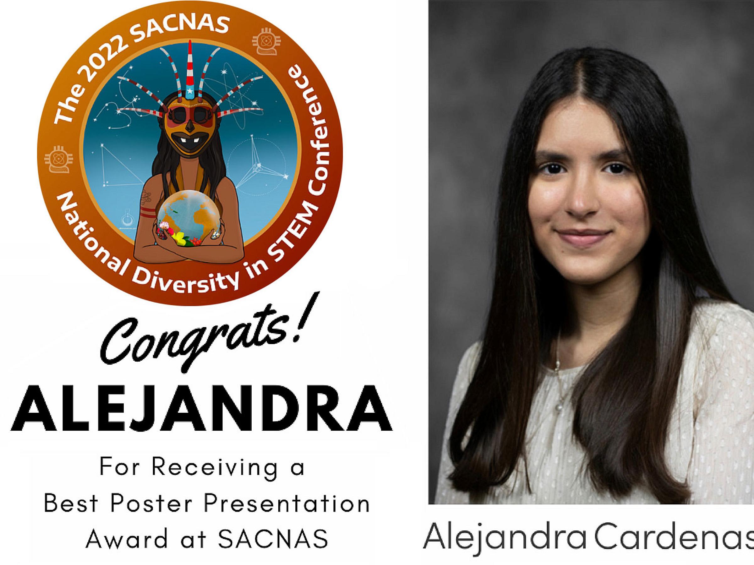Alejandra Cardenas wins best poster at SACNAS 2022