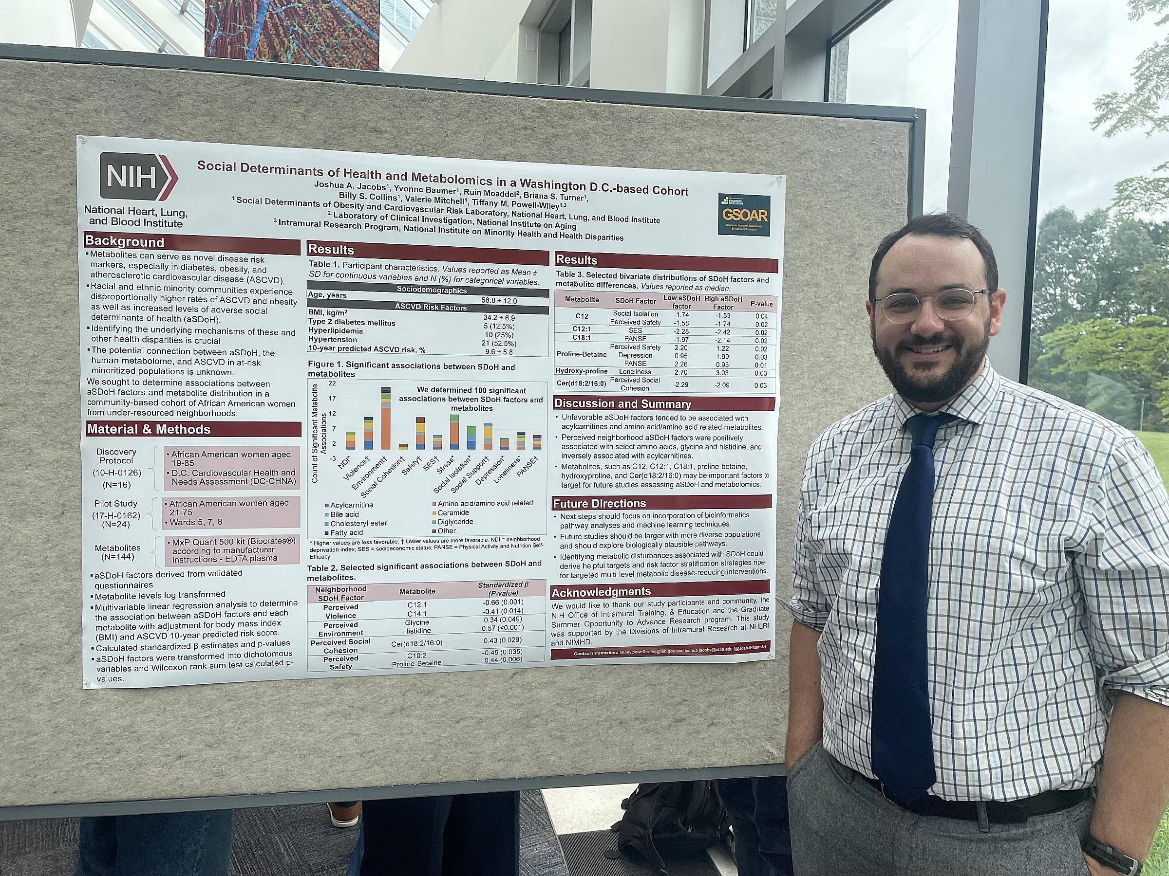 Josh Jacobs presenting at his NIH summer internship