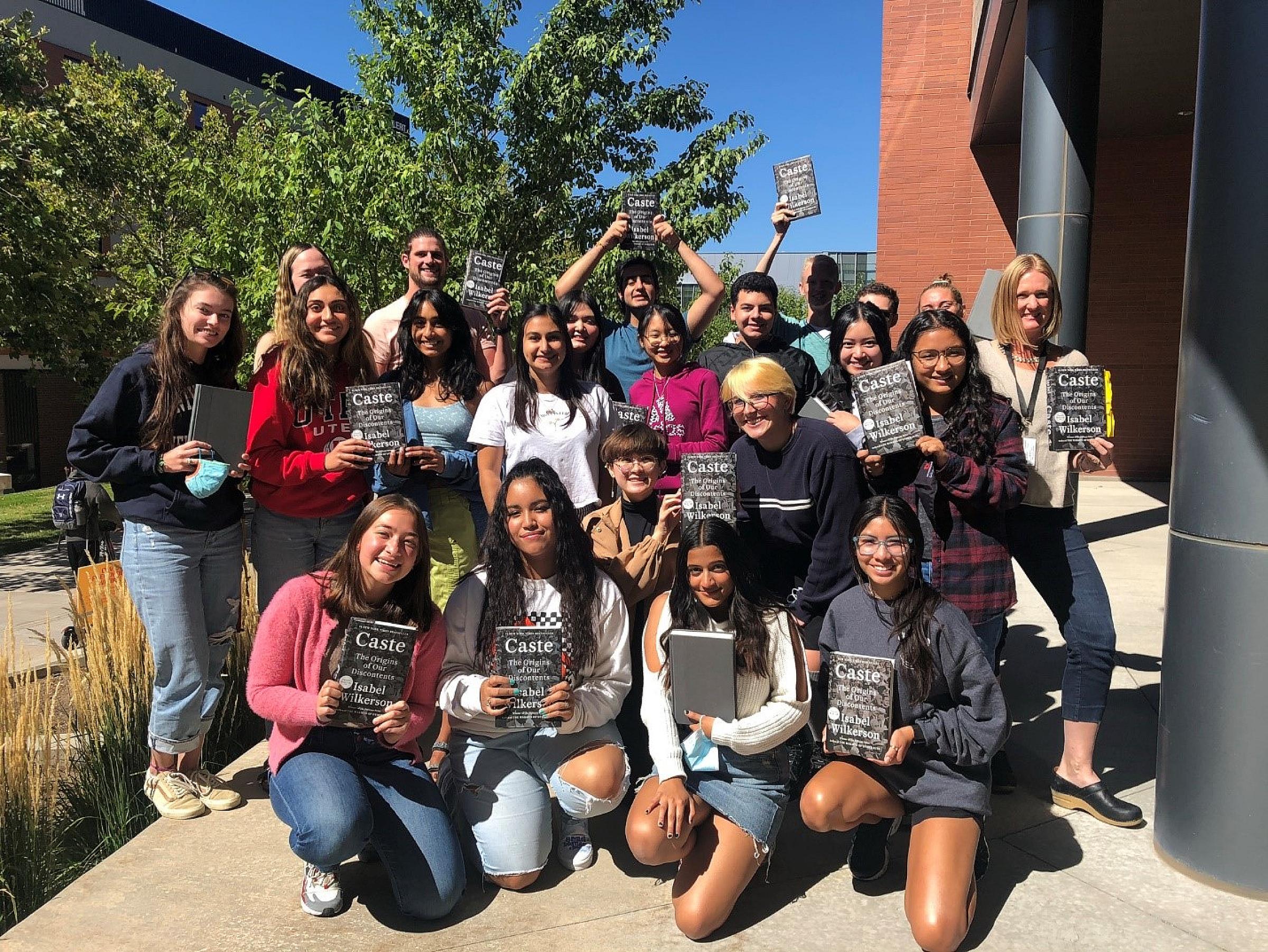 Melissa with students in her Honors College class “Social Determinants of Health”